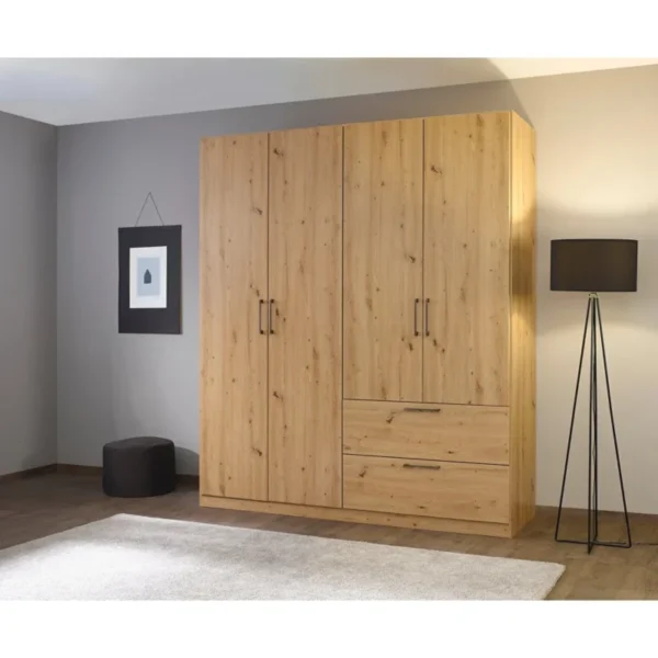 Tdesigno Araz Giyinme Dolabı - Çok Amaçlı Dolap - Gardırop 180 Cm - 4 Kapaklı - 2 Çekmeceli̇ - AtlantikÇam