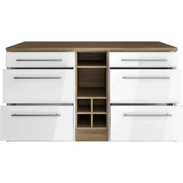 Tdesigno Minos Mutfak Adası - Alt Modül 150 cm Beyaz- Tezgah Dahil - Görsel 2
