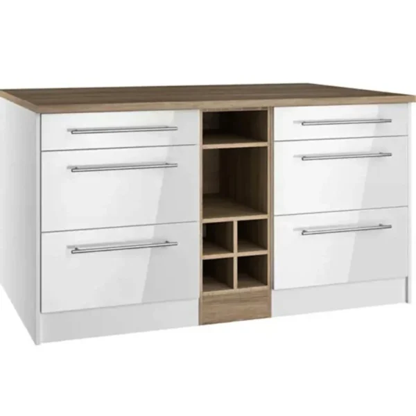 Tdesigno Minos Mutfak Adası - Alt Modül 150 cm Beyaz- Tezgah Dahil - Görsel 3
