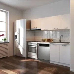 Ulza Hazır Mutfak Dolabı 200 Cm –Beyaz Laminat Tezgah Dahil-Bulaşık Makinesi Yeri Mevcut-Mat - Beyaz