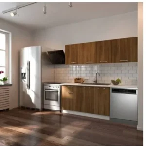 Patos Hazır Mutfak Dolabı 200 Cm -Beyaz Laminat Tezgah Dahil-Bulaşık Makinesi Yeri Mevcut - Ceviz