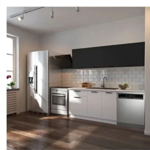 Patos Hazır Mutfak Dolabı 200 Cm -Beyaz Laminat Tezgah Dahil-Bulaşık Makinesi Yeri Mevcut - Beyaz-Antrasit