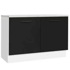 İndu Mutfak Alt Modül 120 cm-Çok Amaçlı Dolap- Tezgah Dahil - Antrasit-Beyaz