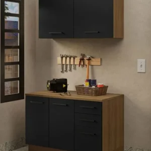 Milot Çok Amaçlı Dolap-Mikrodalga-Erzak-Airfryer-Mutfak-Kiler Dolabı-Kahve Köşesi-Atlantikçam-Antrasit-120 cm