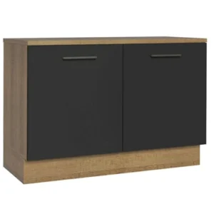 İndu Mutfak Alt Modül 120 cm-Çok Amaçlı Dolap- Tezgah Dahil - AtlantikÇam-Antrasit