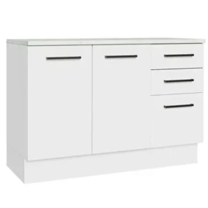 Yale Mutfak Alt Modül 3 Çekmeceli -2 Kapaklı-120 Cm -tezgah Dahil - Beyaz