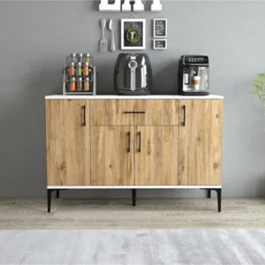 Tyche Çok Amaçlı Dolap-Mikrodalga-Erzak-Airfryer-Mutfak-Kiler Dolabı-Kahve Köşesi-Beyaz-120 cm