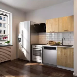 Vora Hazır Mutfak Dolabı 120 cm-Beyaz Laminat Tezgah Dahil-Bulaşık Makinesi Yeri Mevcut-Mat-AtlantikÇam