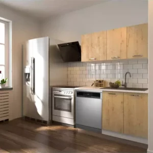 Klos Hazır Mutfak Dolabı 140 Cm -Beyaz Laminat Tezgah Dahil-Bulaşık Makinesi Yeri Mevcut-Mat-AtlantikÇam