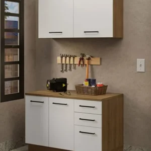 Milot Çok Amaçlı Dolap-Mikrodalga-Erzak-Airfryer-Mutfak-Kiler Dolabı-Kahve Köşesi-Atlantikçam-Beyaz-120 cm