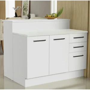 Victor Mutfak Adası Alt Modül 120 cm- Tezgah Dahil-Çok Amaçlı Dolap-Alt Modül-2 Kapaklı 3 Çekmeceli