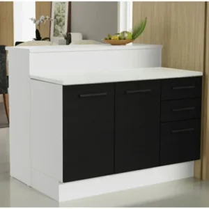 Victor Mutfak Adası Alt Modül 120 cm- Tezgah Dahil-Çok Amaçlı Dolap-Alt Modül-2 Kapaklı 3 Çekmeceli