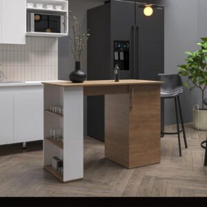 Nora Mutfak Adası -alt Modül-120 Cm Beyaz -Atlantikçam-Çok Amaçlı Dolap-Masa