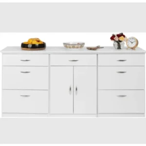 Zei Mutfak Çekmeceli Alt Modül 180 cm Beyaz- Tezgah Dahil-Çok Amaçlı Dolap-Kahve Köşesi-Mat