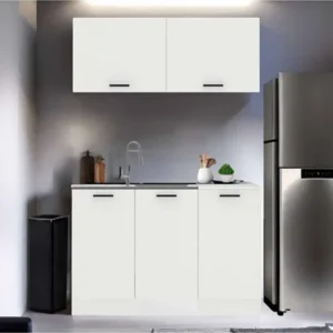 Tuna Hazır Mutfak Dolabı-Çok Amaçlı Dolap 120 cm Beyaz Ve Beyaz Tezgah Dahil