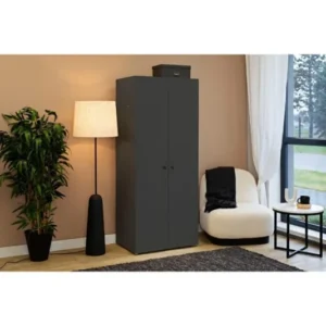 Tdesigno Ada Giyinme Dolabı - Çok Amaçlı Dolap - Gardırop 80 Cm - 2 Kapaklı - Antrasit