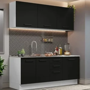 Apollo Hazır Mutfak Dolabı-Çok Amaçlı Dolap 180 cm Ve Beyaz Laminat Tezgah Dahil