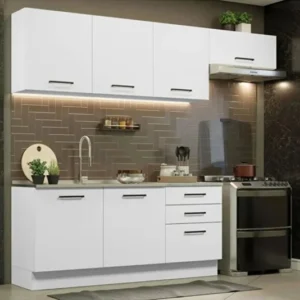 Arp Hazır Mutfak Dolabı-Çok Amaçlı Dolap 240 cm Beyaz Ve Beyaz Laminat Tezgah Dahil - Beyaz