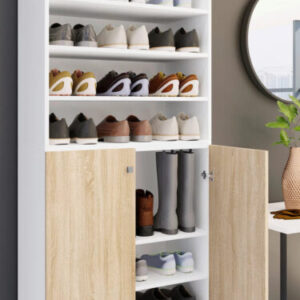 Visby Ayakkabılık - Çok Amaçlı Dolap - Kiler Dolabı - AtlantikÇam-Beyaz- 80 cm