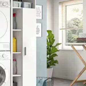 Sava Temizlik Malzeme Dolabı - Çok Amaçlı Dolap - Banyo Dolabı - 60 CM -  Beyaz