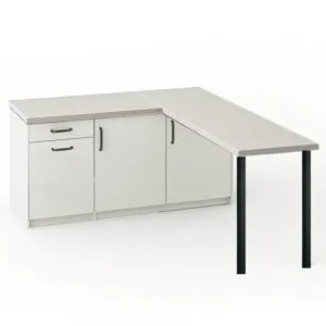 MAY MUTFAK ADASI-L MUTFAK ADASI-1 ÇEKMECELİ 3 KAPAKLI-ÇOK AMAÇLI DOLAP-ALT MODÜL-KİLER - 150 CM - Beyaz