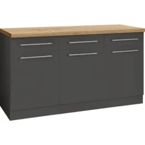 Ares Mutfak Çekmeceli Alt Modül 180 Cm Antrasit - Tezgah Dahil