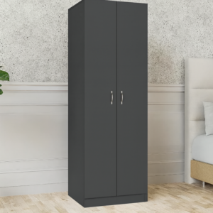 Sahar Giyinme Dolabı - Çok Amaçlı Dolap - Gardırop 60 Cm-2 Kapaklı - Antrasit