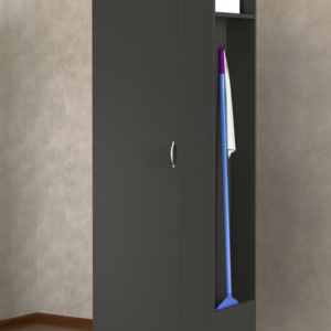60 cm - Tarçın Paspas,süpürge-Temizlik Malzeme Dolabı- Çok Amaçlı Dolap Paspas- Banyo Dolabı - Antrasit