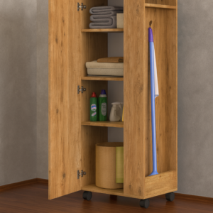 60 cm - Tarçın Paspas,süpürge-Temizlik Malzeme Dolabı- Çok Amaçlı Dolap Paspas- Banyo Dolabı - Atlantik Çam