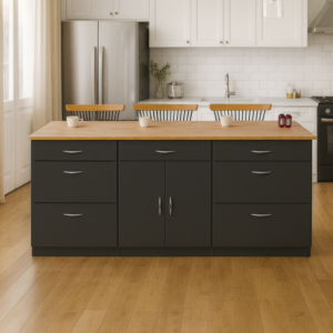 Saki Mutfak Adası -180 cm - Tezgah Dahil - Antrasit - AtlantikÇam