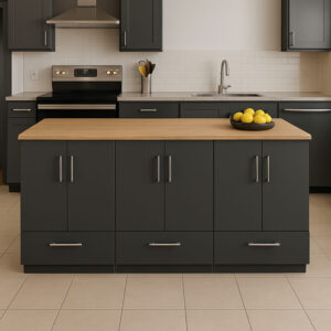 Sedi Mutfak Çekmeceli Alt Modül 180 Cm Antrasit- Tezgah Dahil-Çok Amaçlı Dolap-Kahve Köşesi-Mat