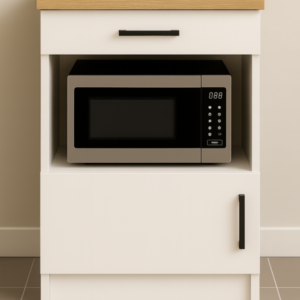 Dora Çok Amaçlı Dolap - Mikrodalga - Erzak - Mutfak - Kiler Dolabı - 60 cm - Beyaz - Atlantik Çam