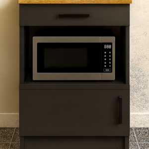 Dora Çok Amaçlı Dolap - Mikrodalga - Erzak - Mutfak - Kiler Dolabı - 60 cm - Antrasit - Atlantik Çam