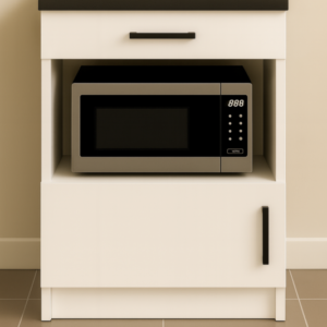 Dora Çok Amaçlı Dolap - Mikrodalga - Erzak - Mutfak - Kiler Dolabı - 60 cm - Beyaz - Antrasit