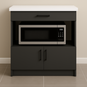 Nexa Çok Amaçlı Dolap - Mikrodalga - Erzak - Mutfak - Kiler Dolabı - 80 cm - Antrasit - Beyaz