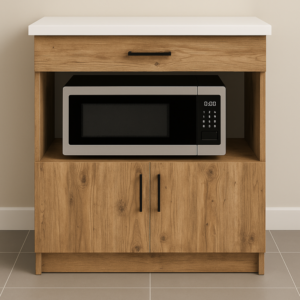 Nexa Çok Amaçlı Dolap - Mikrodalga - Erzak - Mutfak - Kiler Dolabı - 80 cm - Atlantik Çam - Beyaz