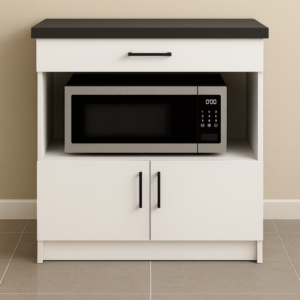 Nexa Çok Amaçlı Dolap - Mikrodalga - Erzak - Mutfak - Kiler Dolabı - 80 cm - Beyaz - Antrasit