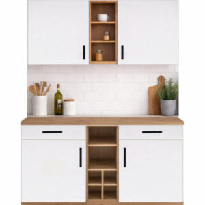 PAPATYA 2 ÇEKMECELİ 4 KAPAKLI ÇOK AMAÇLI DOLAP-MUTFAK DOLABI-MİKRODALGA-KİLER DOLABI - Beyaz