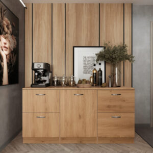 Badem Mutfak 1 Kapaklı - 4 Çekmeceli Alt Modül - 150 cm - Çok Amaçlı Dolap - Tezgah Dahil - AtlantikÇam