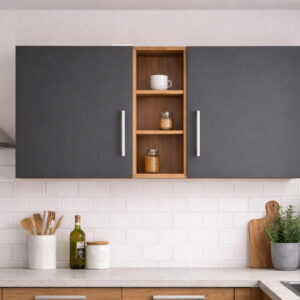 Katya Üst Modül - 150 cm - Çok Amaçlı Dolap - AtlantikÇam -  Antrasit - AtlantikÇam