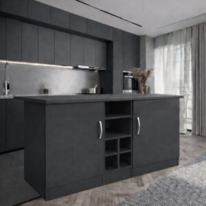 Wanda 2 Kapaklı Mutfak Adası - Çok Amaçlı Dolap - Hazır Mutfak Dolabı - Erzak - Kiler Dolabı - Antrasit