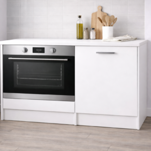 Mia Ankastre Fırın Modülü-Çok Amaçlı Dolap -110 cm -1 Kapaklı-Laminat Beyaz Tezgah Dahil - Beyaz