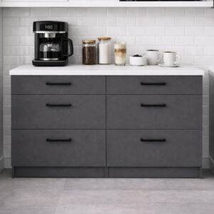 İzel Mutfak 6 Çekmeceli Alt Modül-Çok Amaçlı Dolap-Kiler Dolabı 120 Cm -Tezgah Dahil - Antrasit