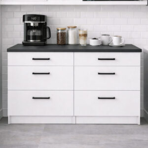 İzel Mutfak 6 Çekmeceli Alt Modül-Çok Amaçlı Dolap-Kiler Dolabı 120 Cm -Tezgah Dahil - Beyaz