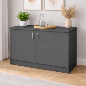 İzya Mutfak Alt Modül-Çok Amaçlı Dolap-Kiler Dolabı 120 Cm -Tezgah Dahil - Antrasit