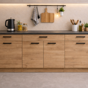 Tiny Mutfak 3 Çekmeceli 4 Kapaklı Alt Modül 200 cm - Çok Amaçlı Dolap -Tezgah Dahil - Atlantik Çam