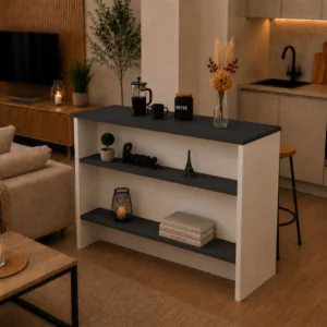 Figa Mutfak Adası - MUTFAK MASASI-120 CM - Beyaz-Antrasit