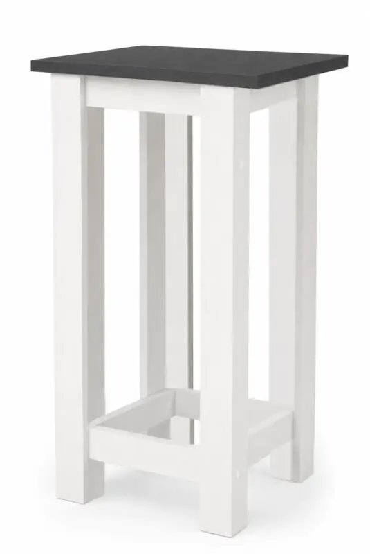 Gora Tabure - 40cm - Bar Sandalyesi - Bar Taburesi - Beyaz-Antrasit