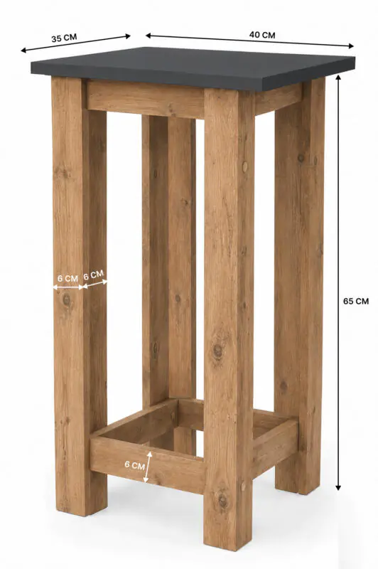 Gora Tabure - 40cm - Bar Sandalyesi - Bar Taburesi - Atlantikçam-Antrasit - Görsel 2