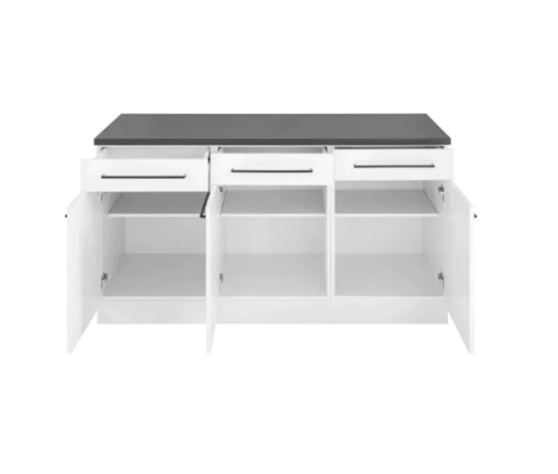 Tdesigno Aden Mutfak Çekmeceli Alt Modül 150 Cm Beyaz -tezgah Dahil - Görsel 2